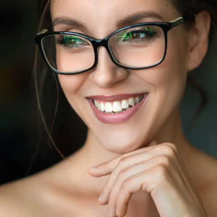 Woman Wearing Progressive Eye Glass Lenses